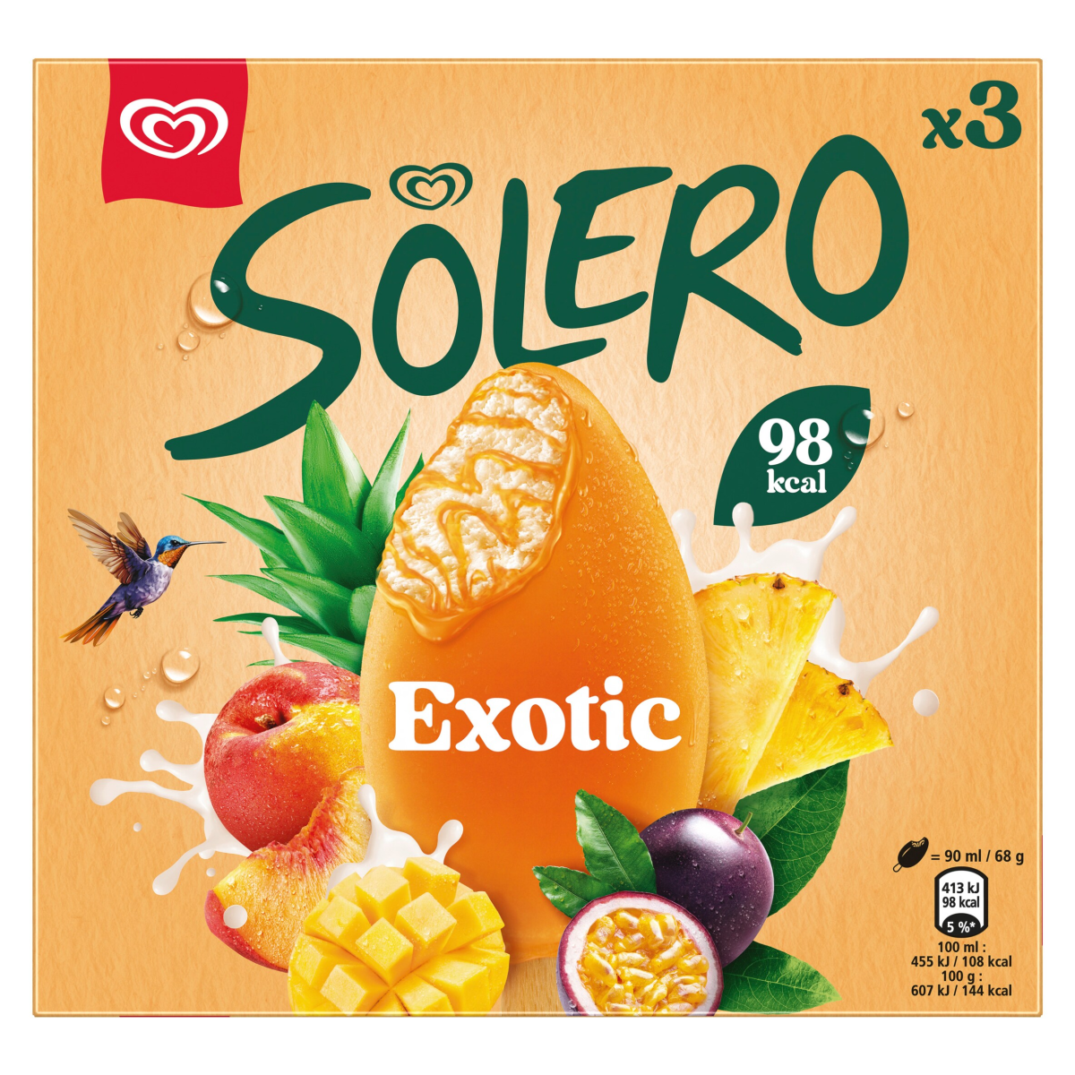 Solero  Ice Cream Sticks Exotic 3x 90 ml
