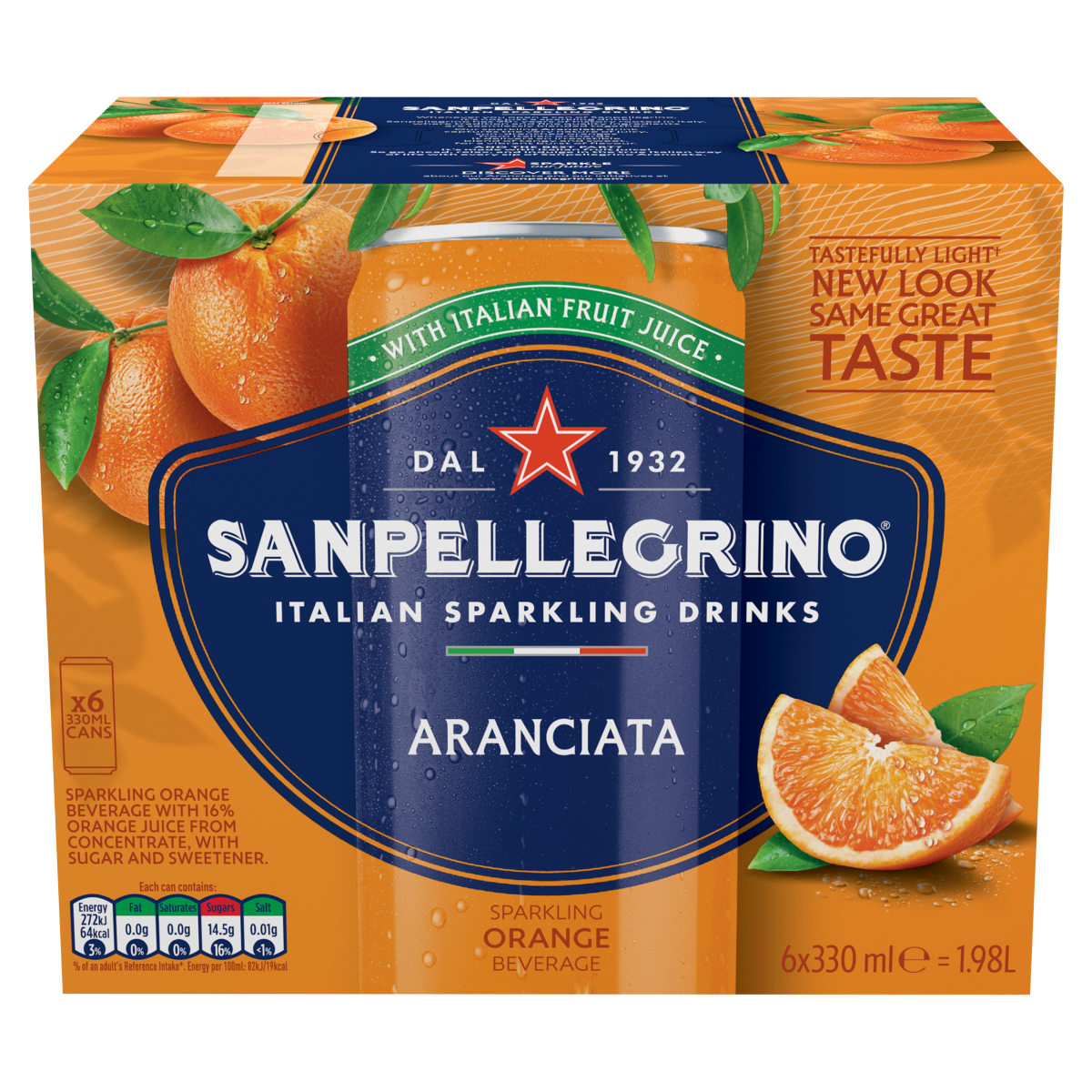 San Pellegrino Sparkling Orange Beverage 6 x 330ml