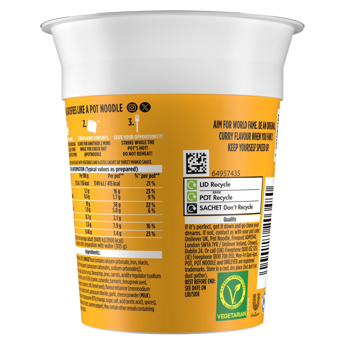 Pot Noodle Standard Pot Original Curry 90 g