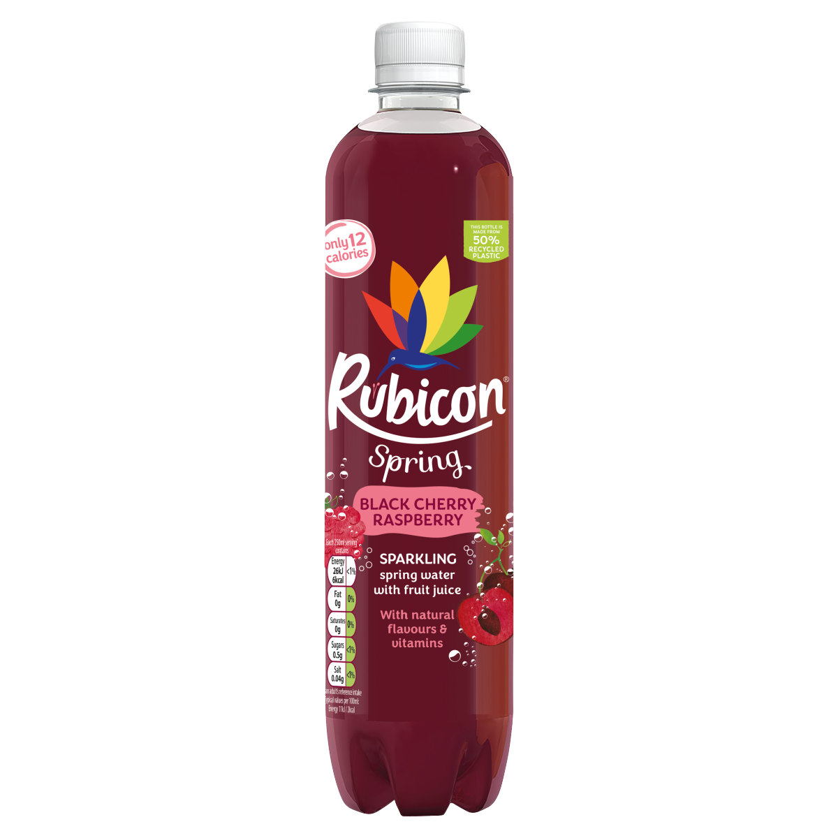 Rubicon Spring Black Cherry Raspberry Sparkling Spring Water 500ml