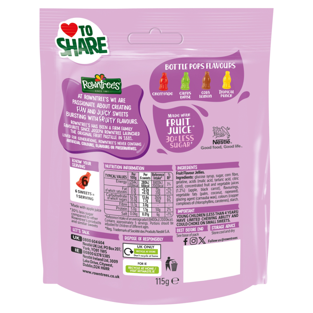 Rowntree’s Bottle Pops 115g