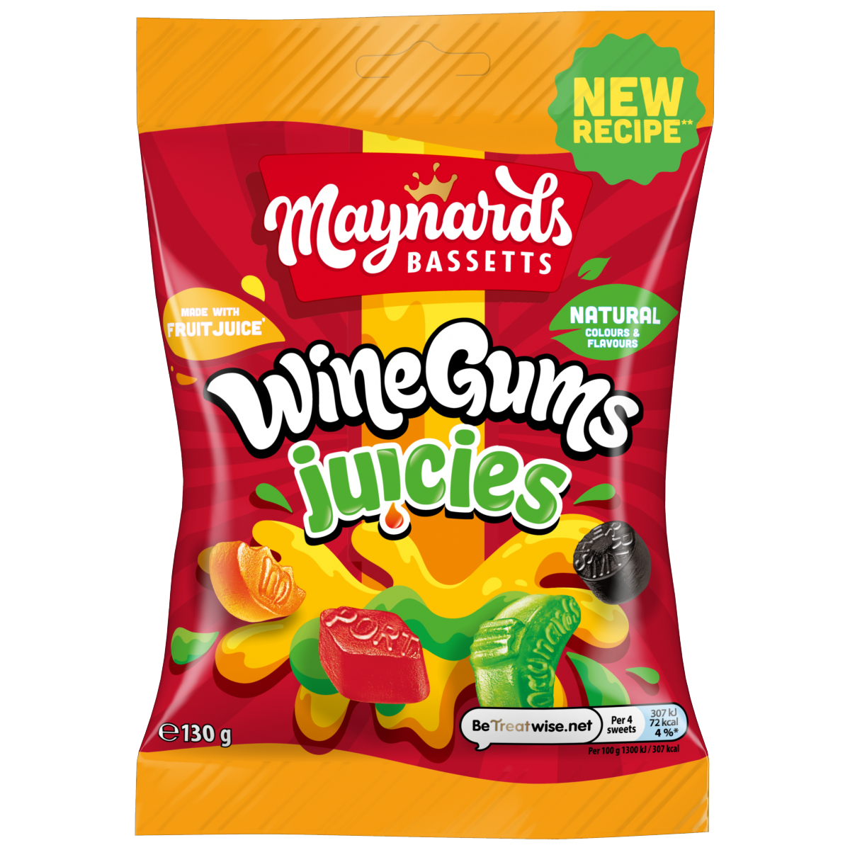 Maynards Bassetts Wine Gums Juicies Sweets Sharing Bag 130g