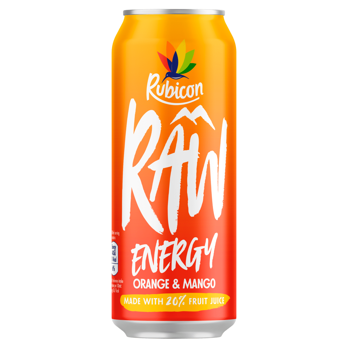 Rubicon Raw Energy Orange & Mango 500ml