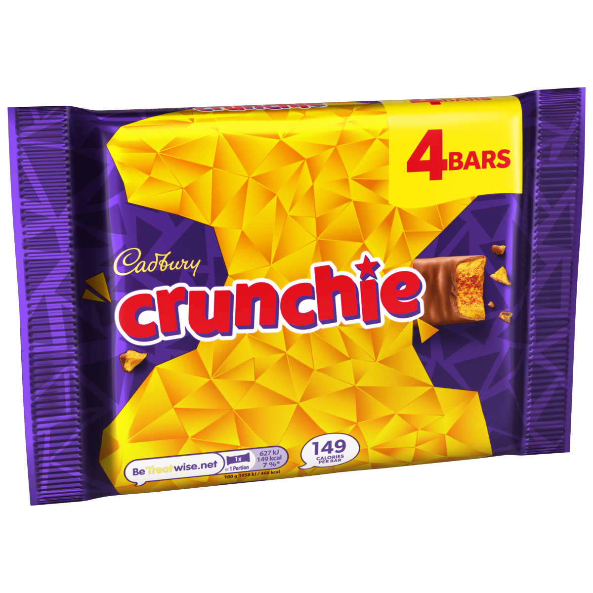 Cadbury Crunchie Chocolate Bar 4 Pack Multipack 128g (4 x 32g)