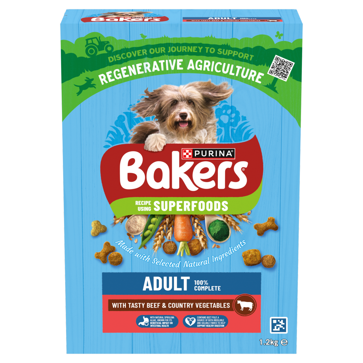 BAKERS Superfoods Beef with Vegetables Dry Dog Food 1.2kg