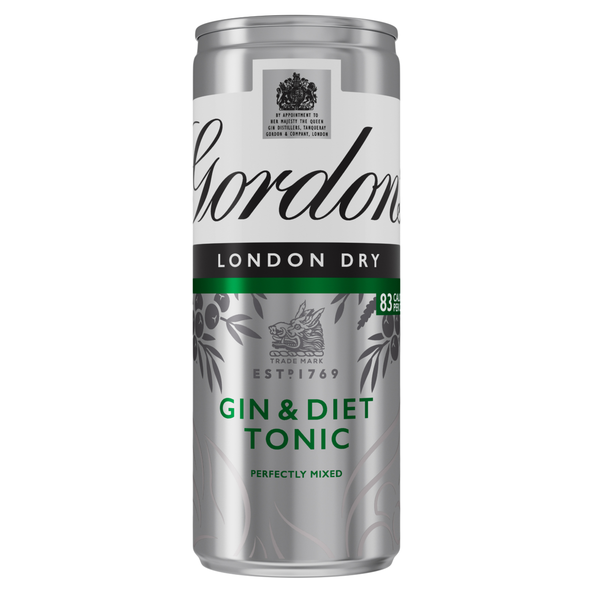 Gordon’s London Dry Gin and Slimline Tonic Ready to Drink 250ml Can