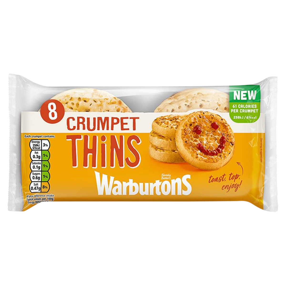 Warburtons 8 Crumpet Thins