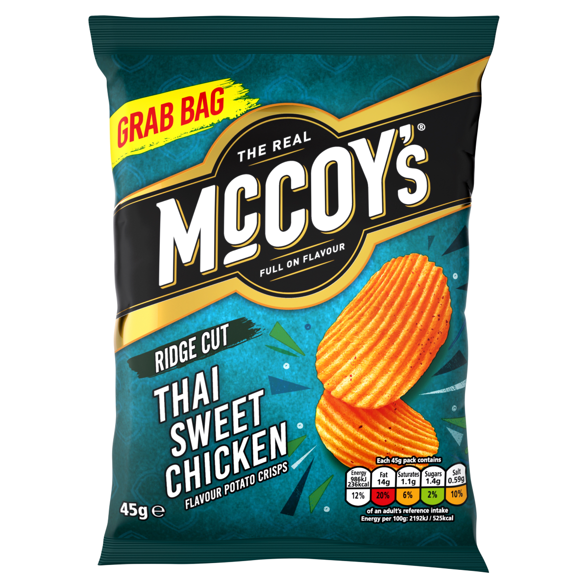 McCoy’s Ridge Cut Thai Sweet Chicken Flavour Potato Crisps 45g