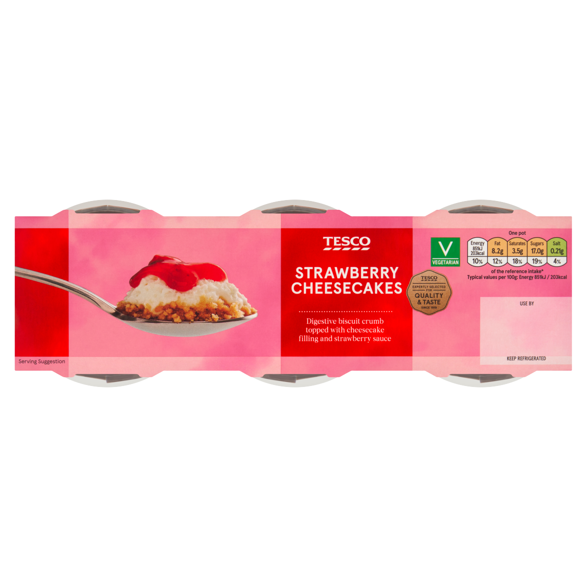 Tesco Strawberry Cheesecakes 3 x 100g (300g)
