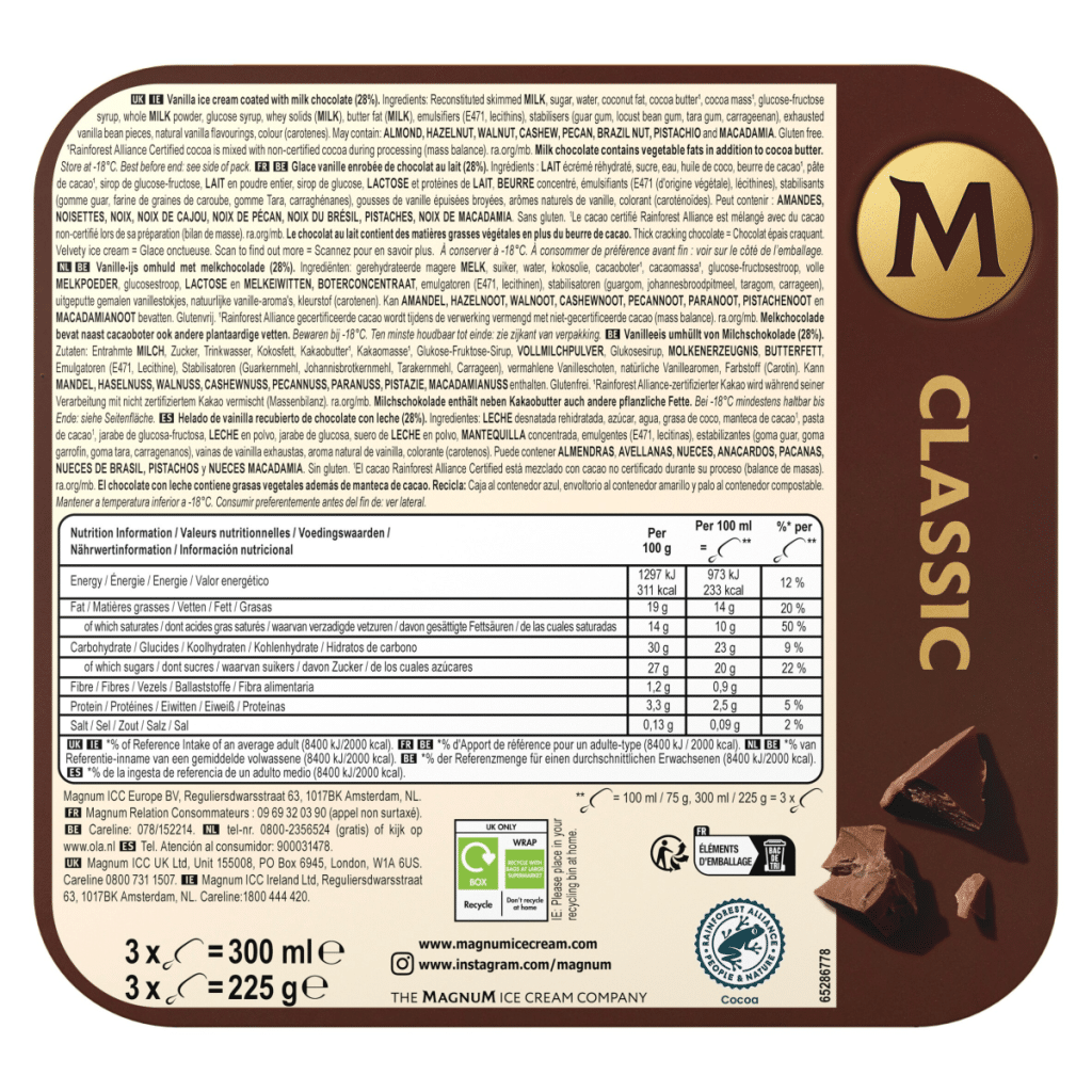 Magnum Classic Ice Cream Sticks 3x 100 ml