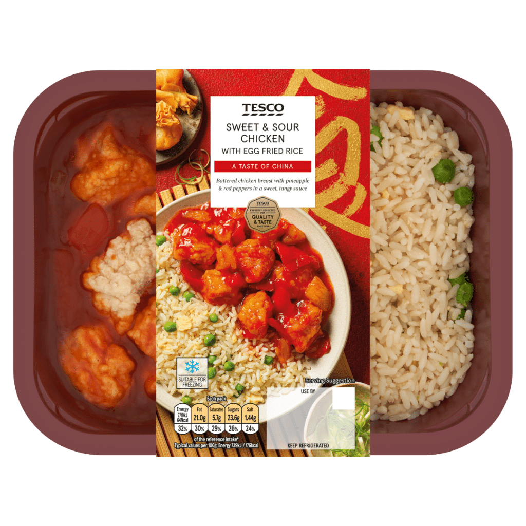 Tesco Sweet & Sour Chicken with Egg Fried Rice 400g