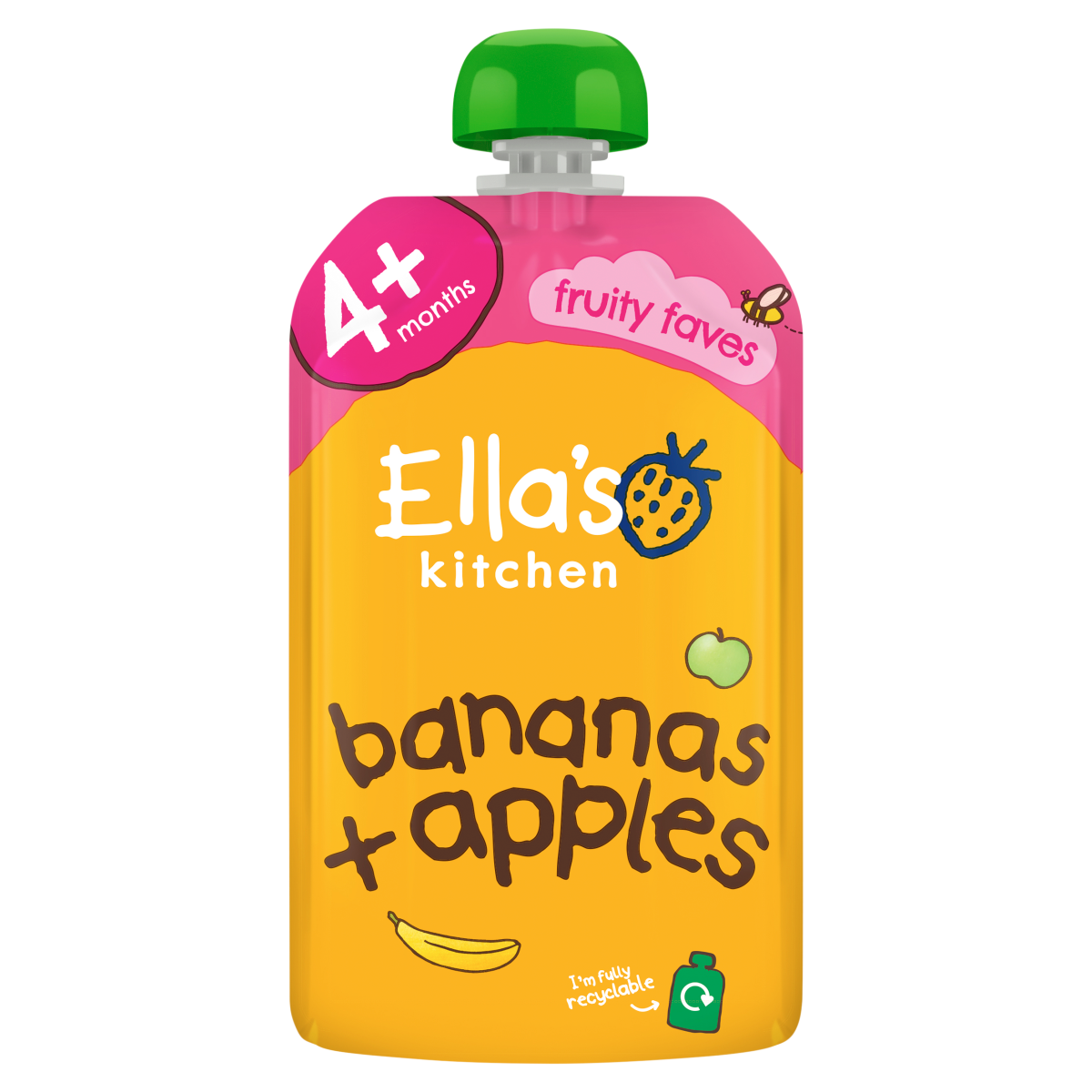 Ella’s Kitchen Organic Bananas and Apples Baby Pouch 4+ Months 120g