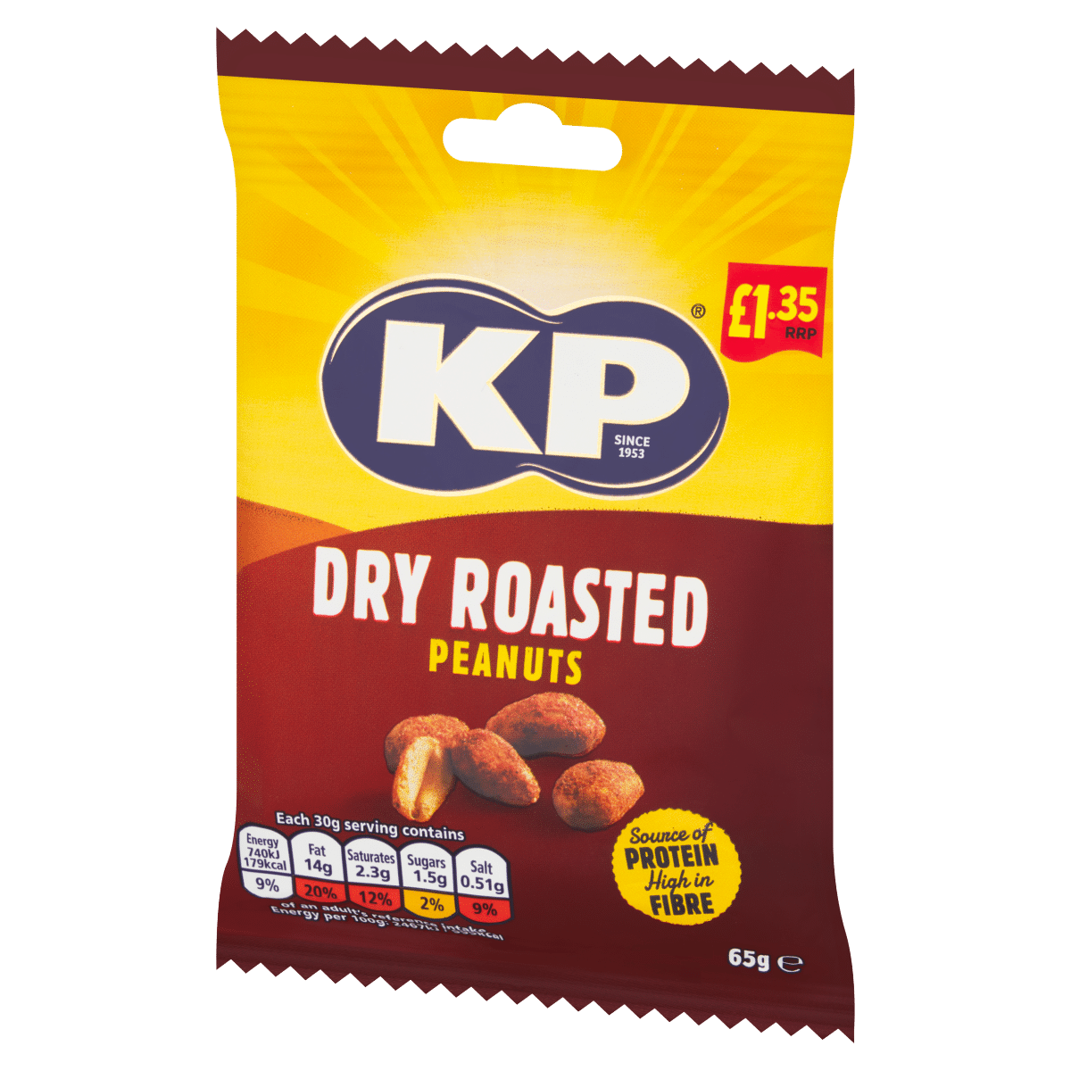 KP Dry Roasted Peanuts 65g