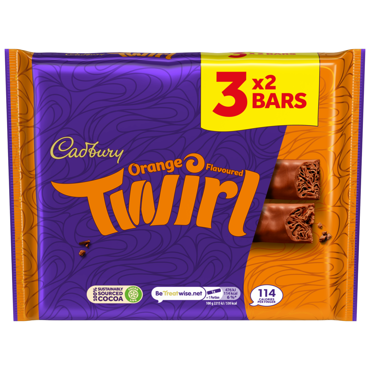 Cadbury Twirl Orange Chocolate 3 Pack Multipack 129 g