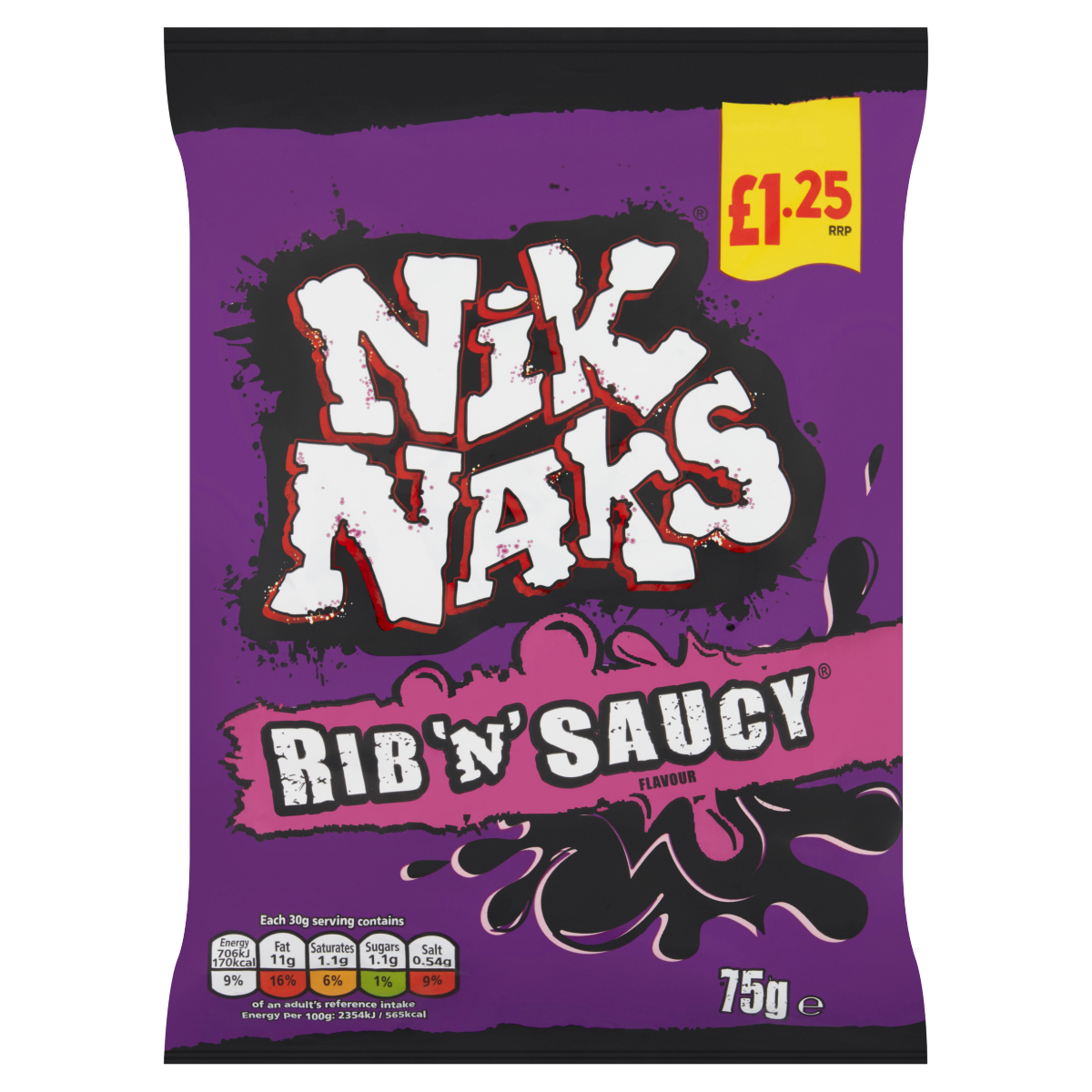 Nik Naks Rib ‘N’ Saucy Flavour 75g