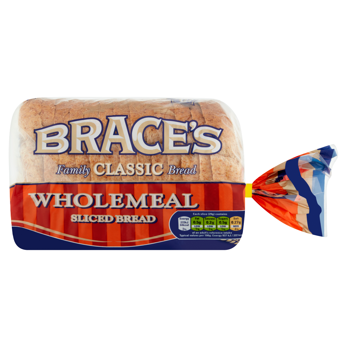 Brace’s Family Bread Classic Wholemeal Sliced Bread 400g