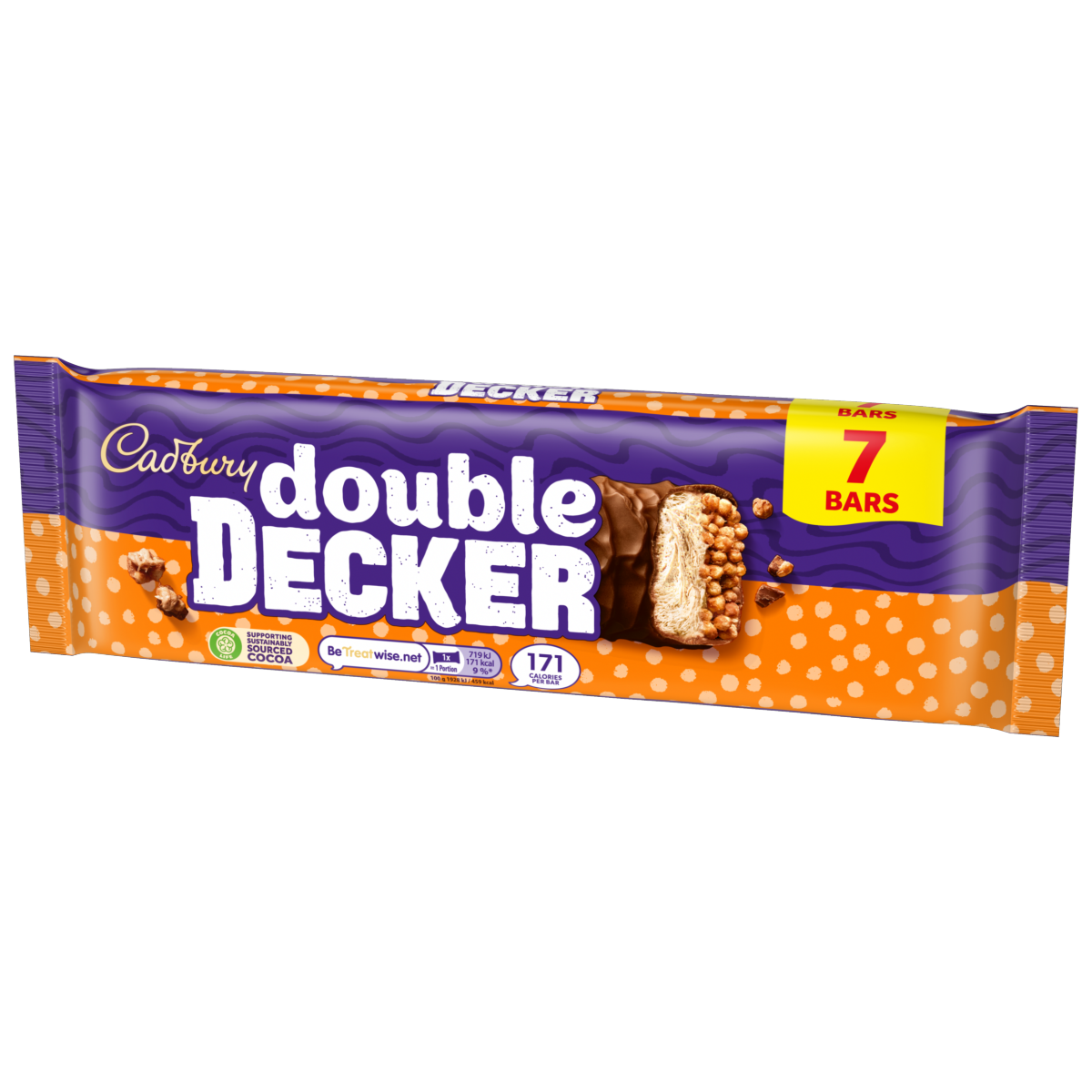 Cadbury Double Decker Chocolate Bar 7 Pack Multipack 261.1g (7 x 37.3g)