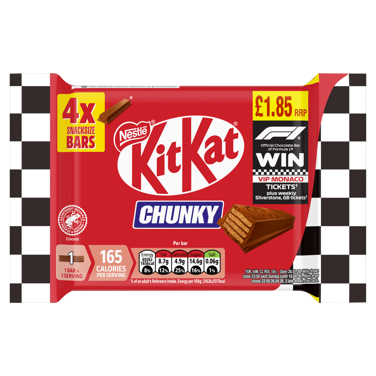 KitKat Chunky Snacksize Bars 4 x 32g (128g)
