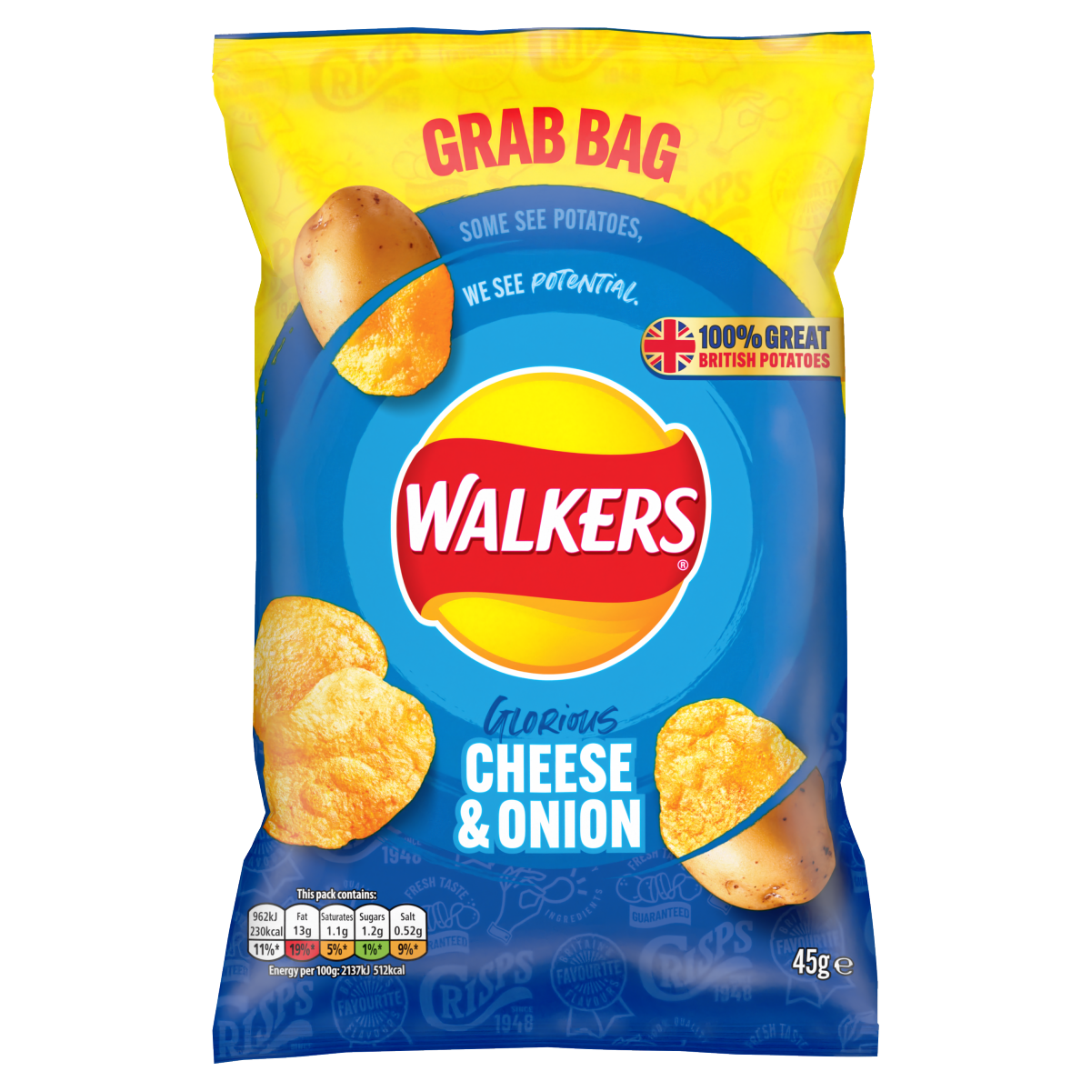 Walkers Cheese & Onion Crisps 45g