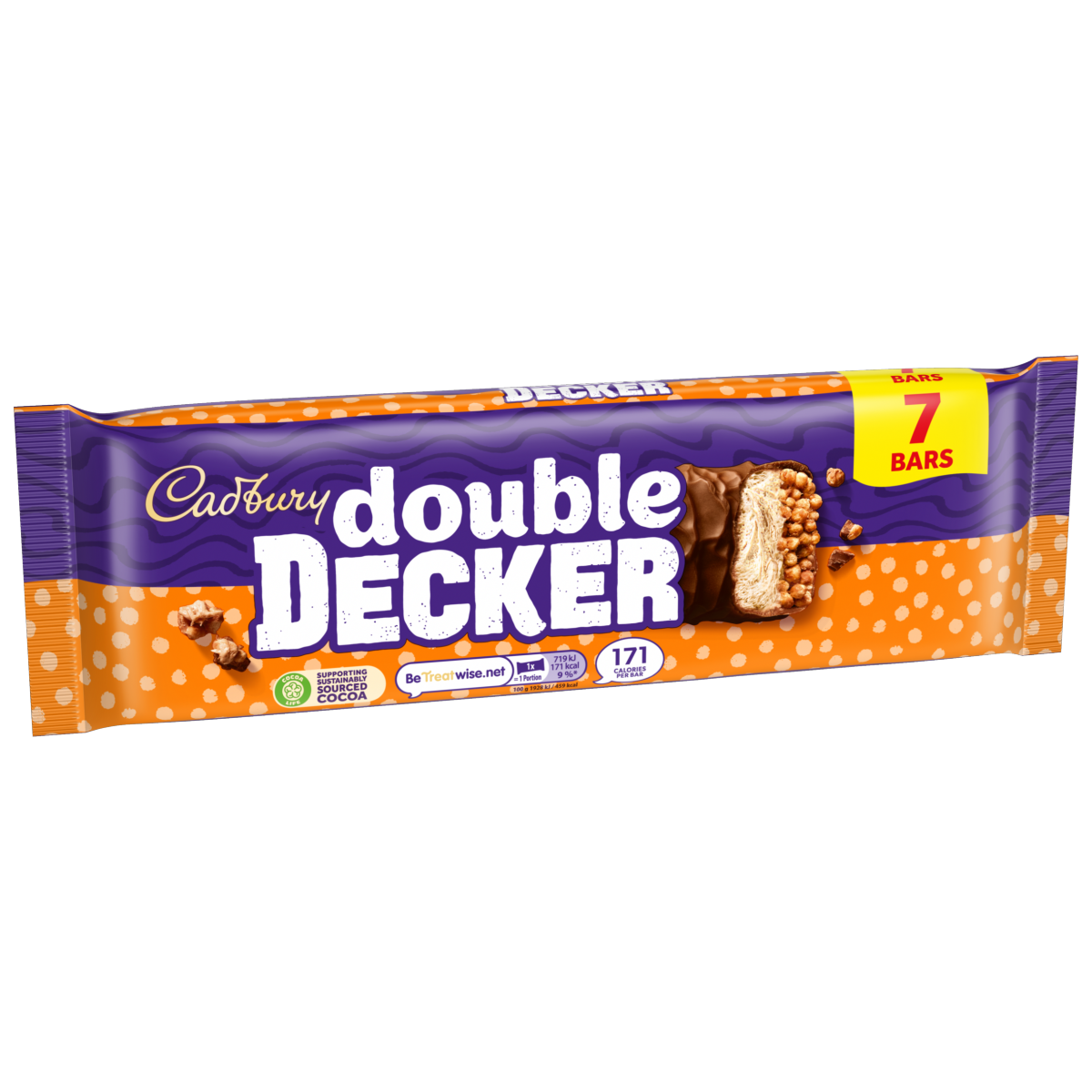 Cadbury Double Decker Chocolate Bar 7 Pack Multipack 261.1g (7 x 37.3g)