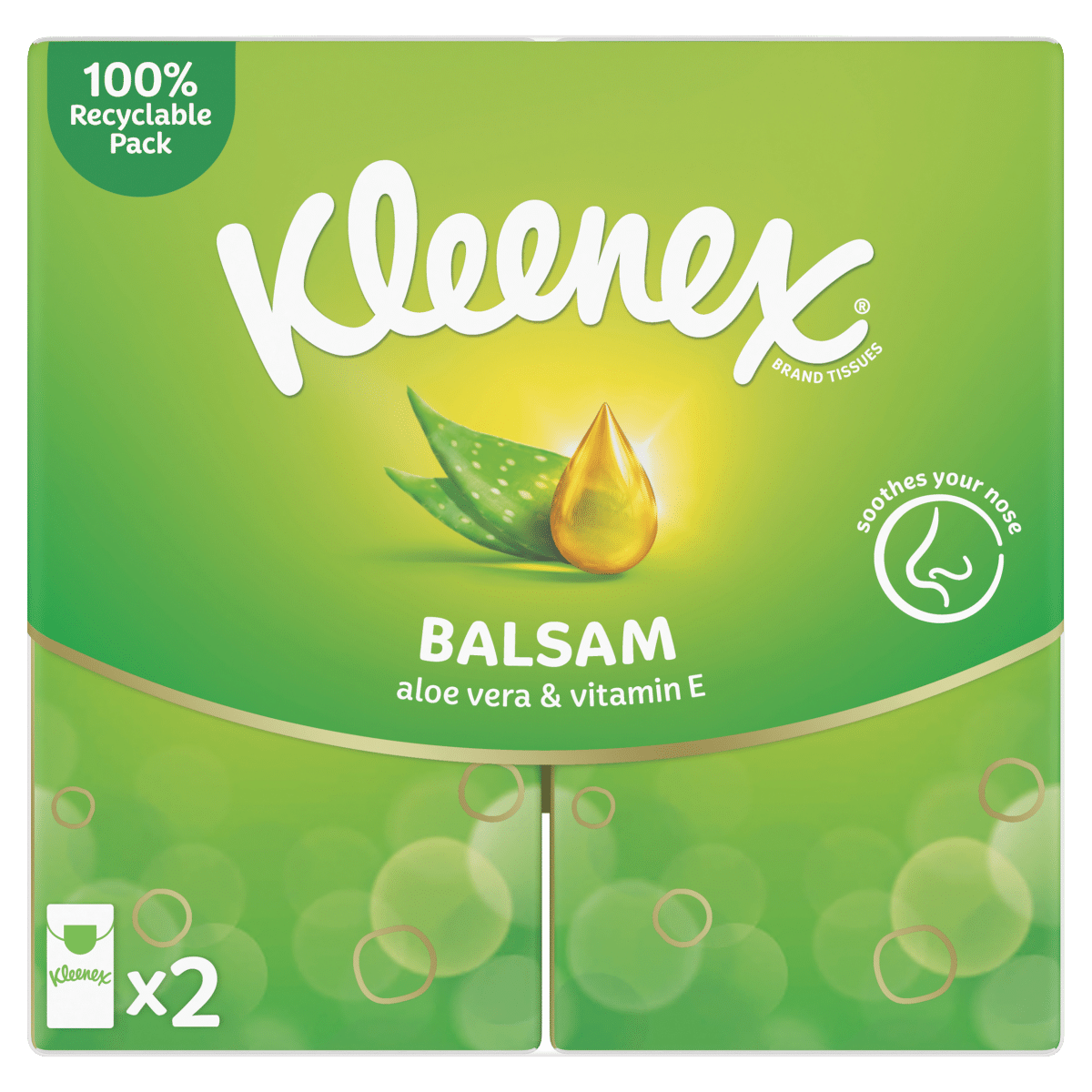 Kleenex Balsam Tissues 2 Pack 12 x Clipstrip One Stop
