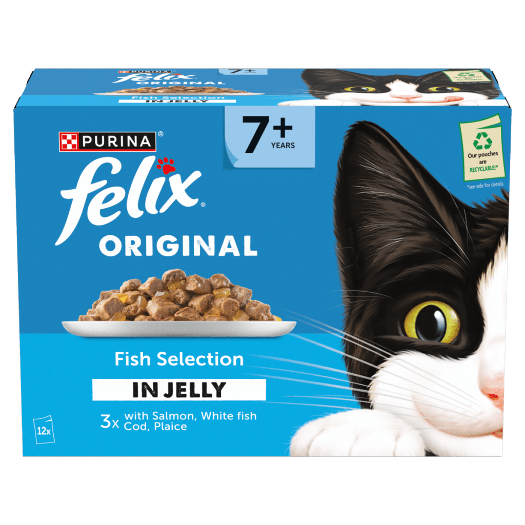 FELIX Original Senior Fish Selection in Jelly Wet Cat Food 12x85g