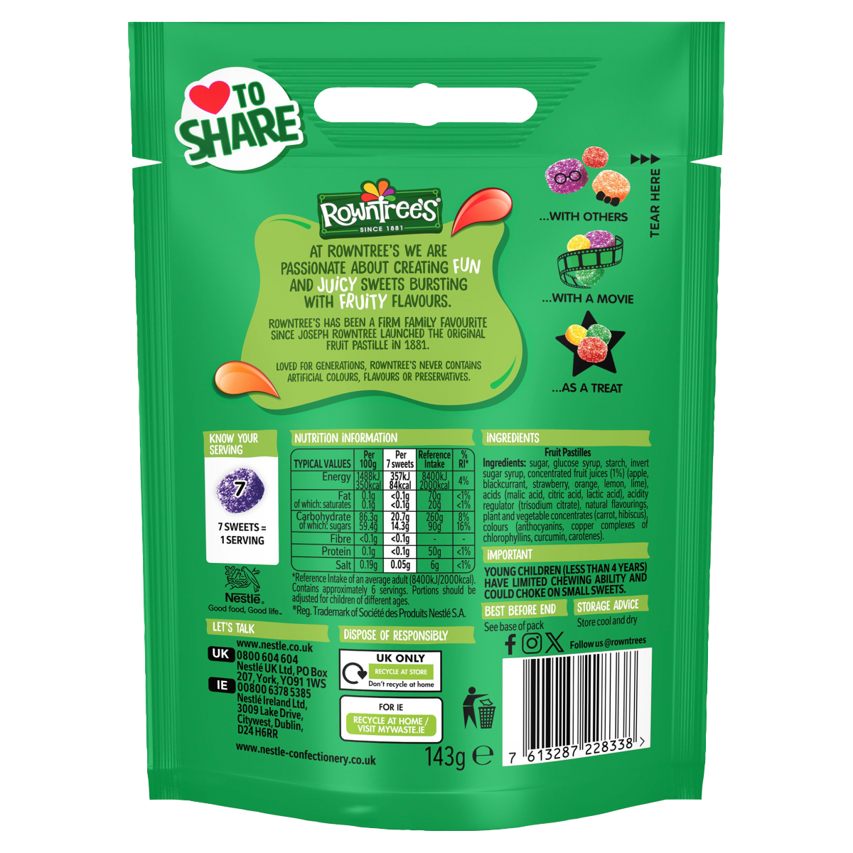 Rowntree’s Fruit Pastilles 143g