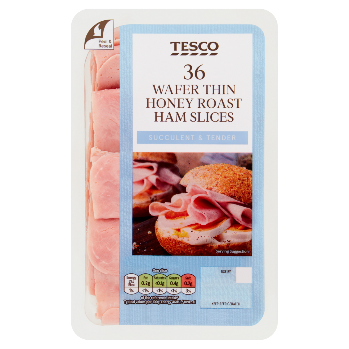 Tesco 36 Wafer Thin Honey Roast Ham Slices 400g