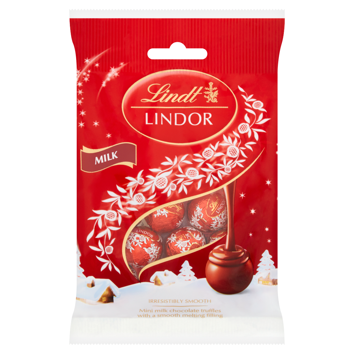 Lindt Lindor Christmas Milk Chocolate Mini Truffles Bag 80g