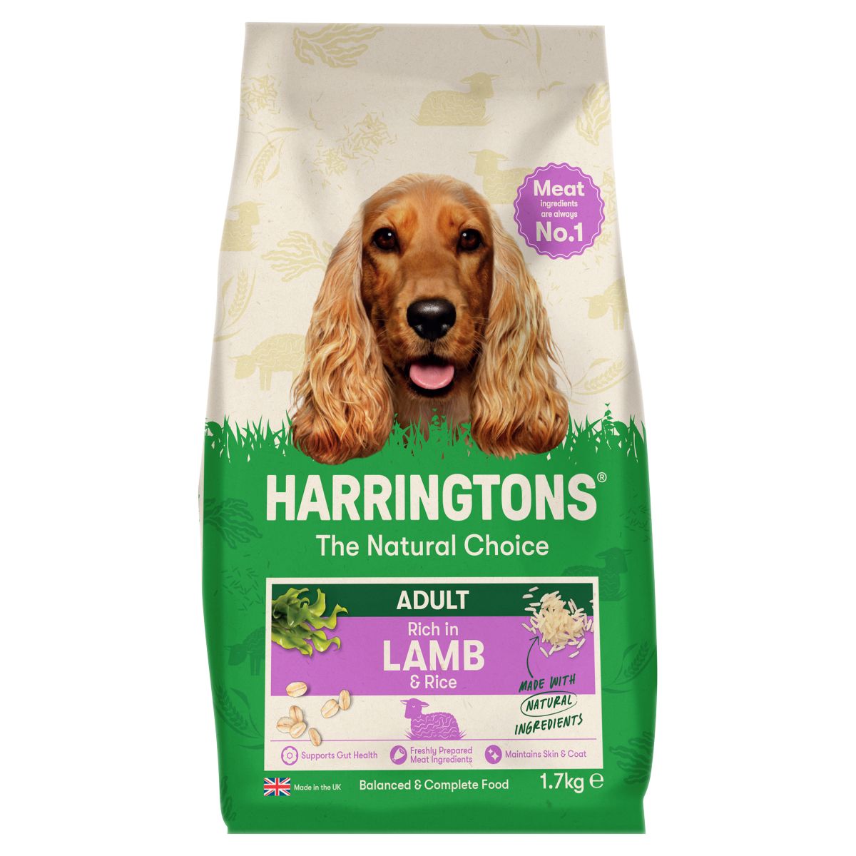 Harringtons Adult Complete Dry Dog Food -Rich in Lamb & Rice, 1.7kg