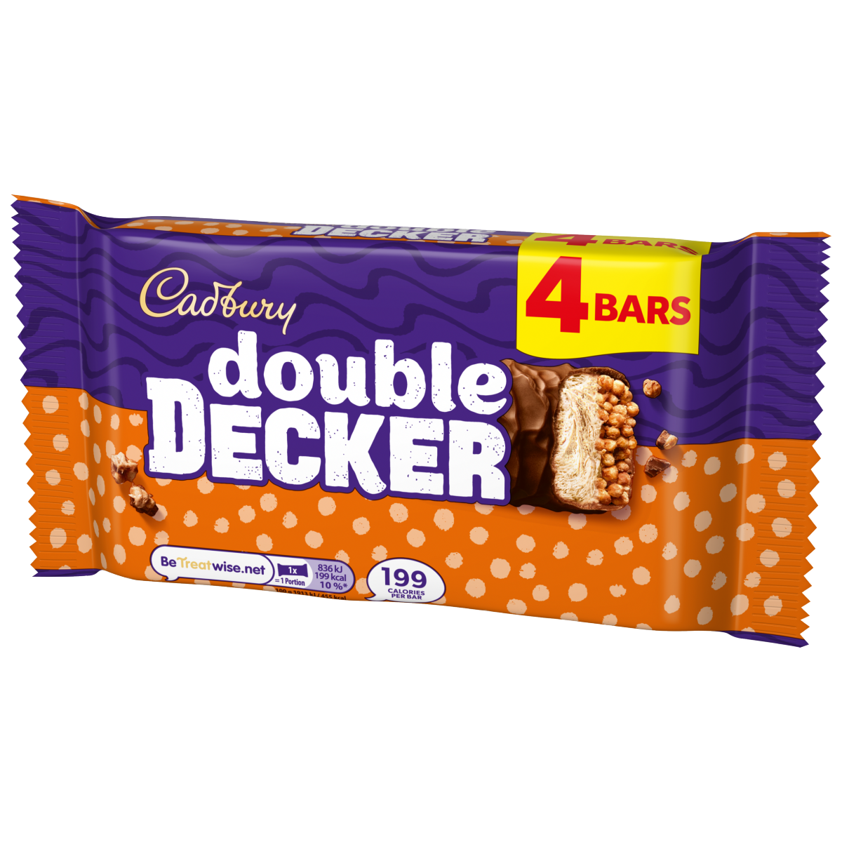 Cadbury Double Decker Chocolate Bar 4 Pack Multipack 174.8g (4 x 44.6g)