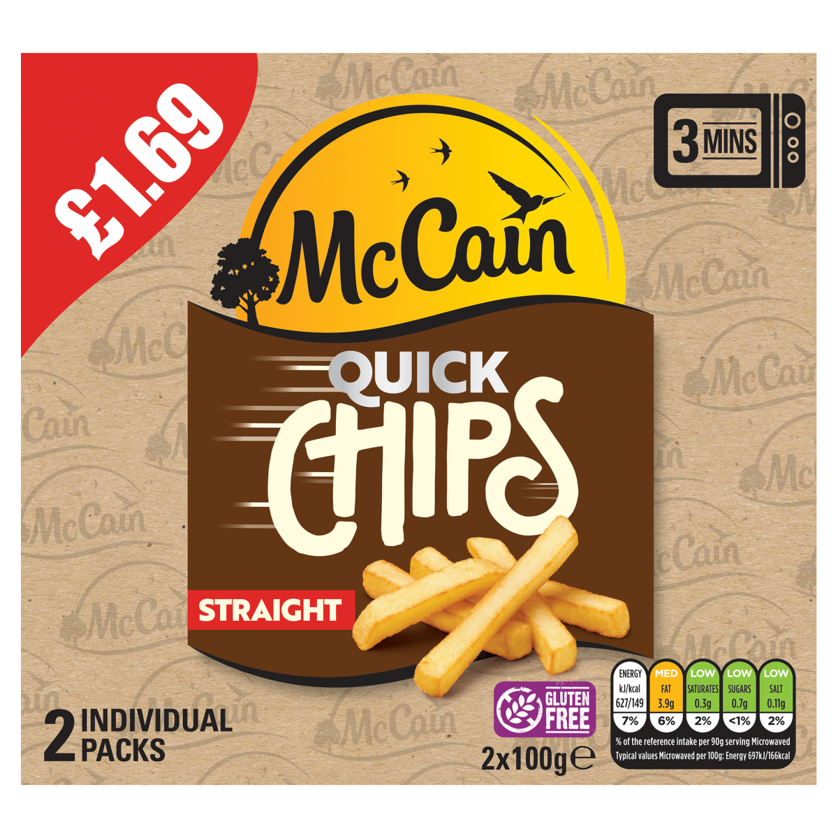 McCain Straight Quick Chips 2 x 100g (200g)