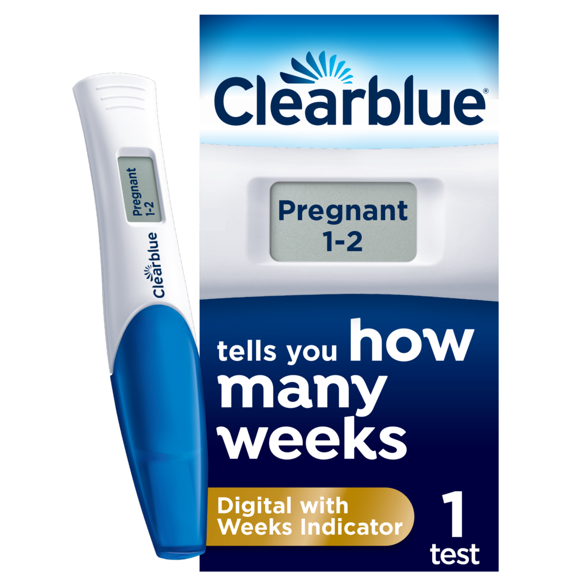 Clearblue Pregnancy Test Digital with Weeks Indicator, 1 Digital Test