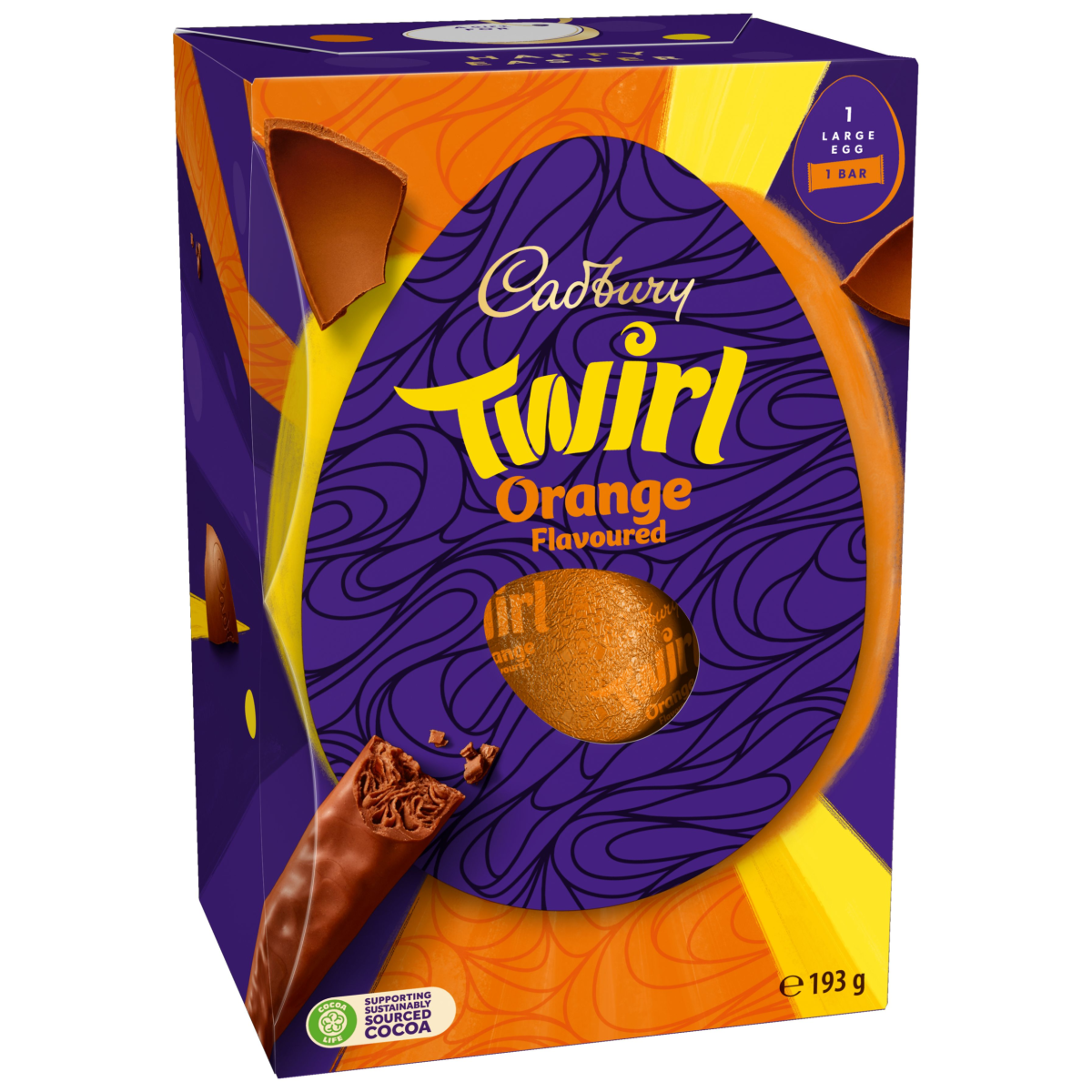 Cadbury Twirl Orange Large Chocolate Easter Egg 193 g