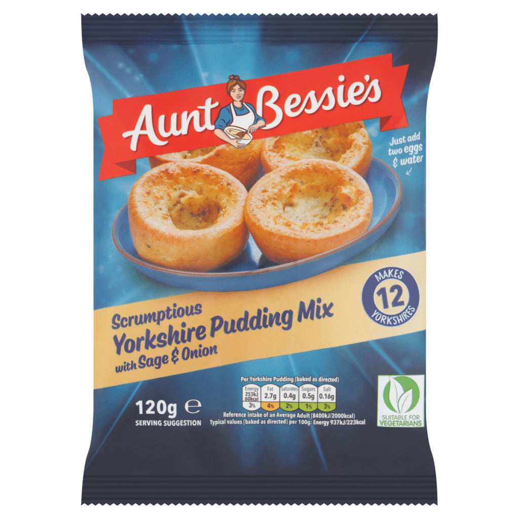 Aunt Bessie’s Scrumptious Yorkshire Pudding Mix with Sage & Onion 120g