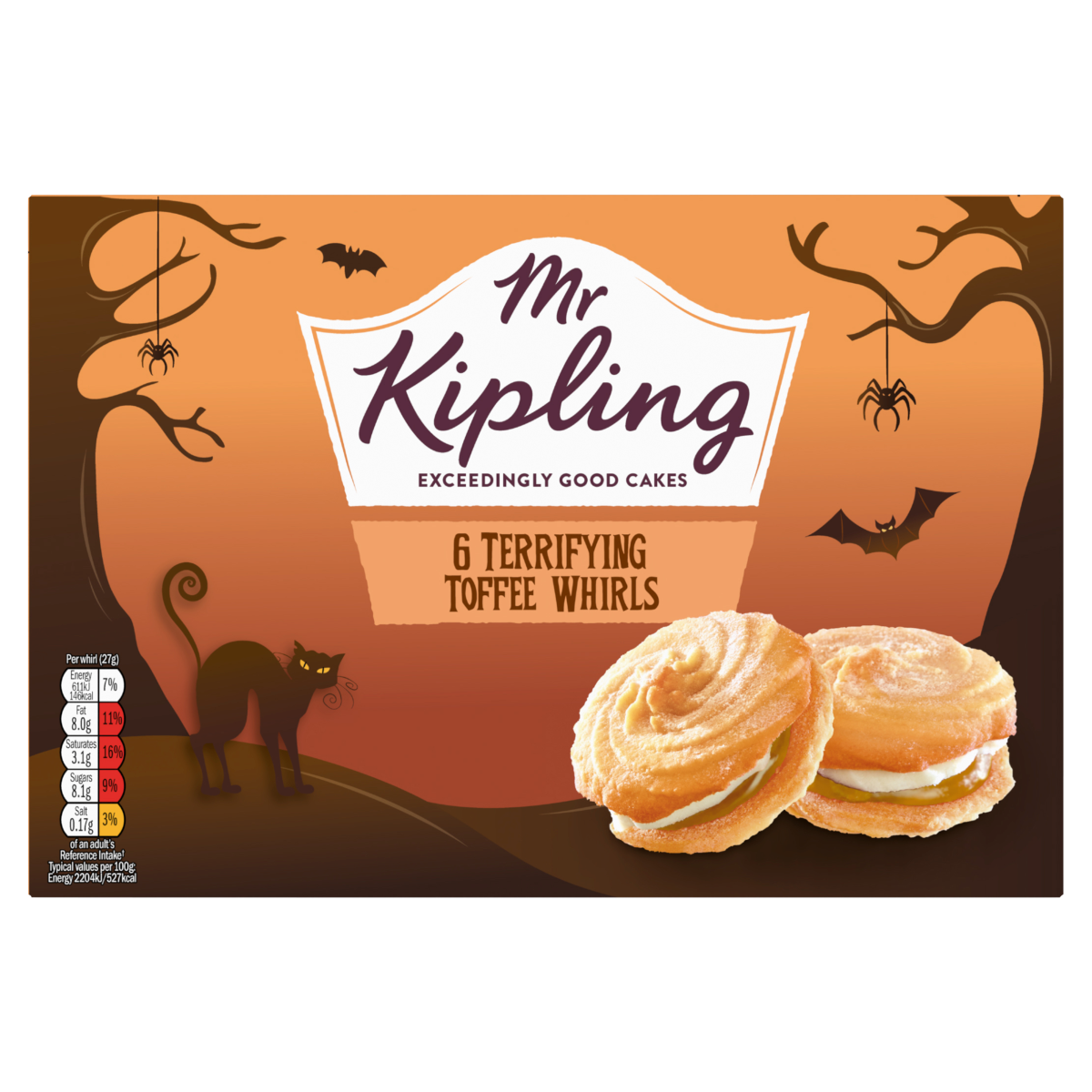 Mr Kipling 6 Terrifying Toffee Whirls