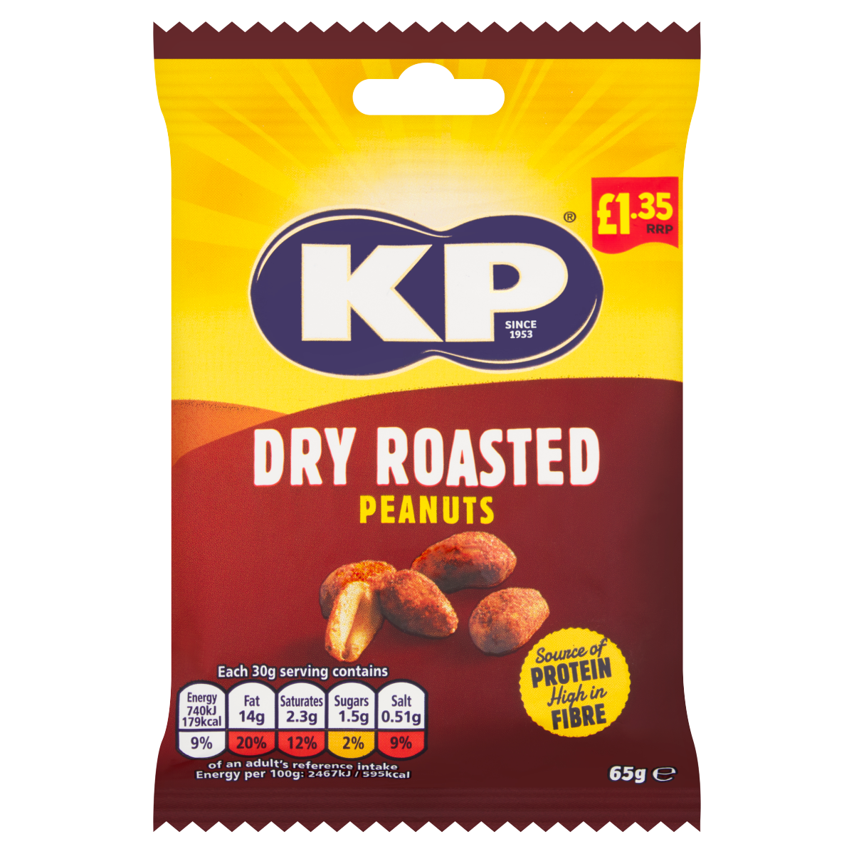 KP Dry Roasted Peanuts 65g