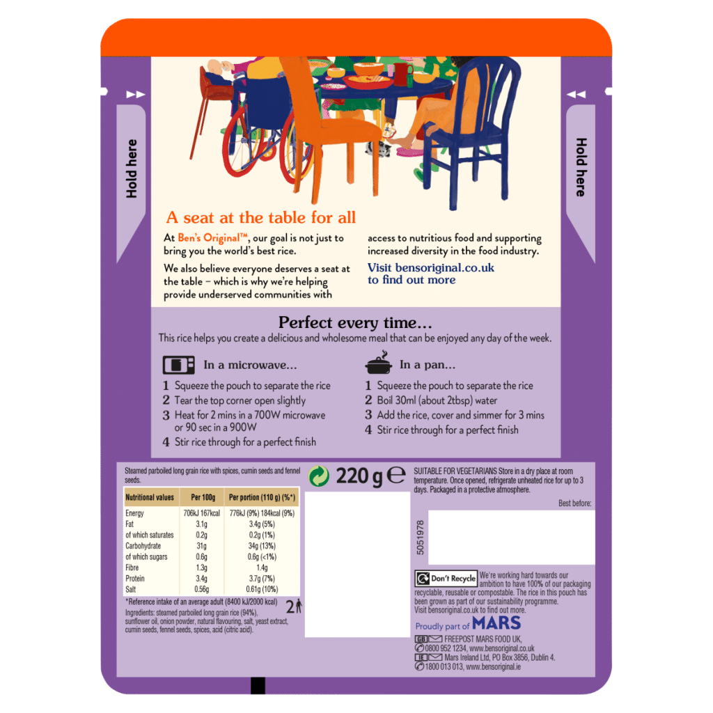 Ben’s Original Pilau Microwave Rice 220g