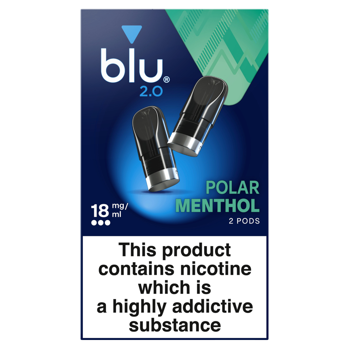 blu 2.0 Polar Menthol Vape Pods 18mg/ml 2 x 1.9ml