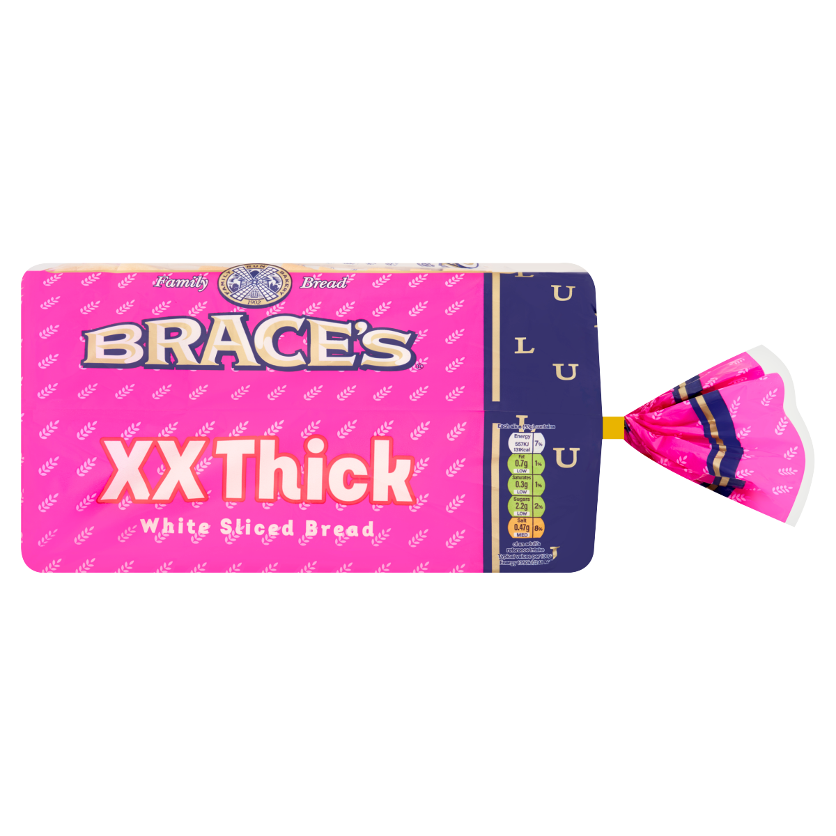 Brace’s XX Thick White Sliced Bread 800g
