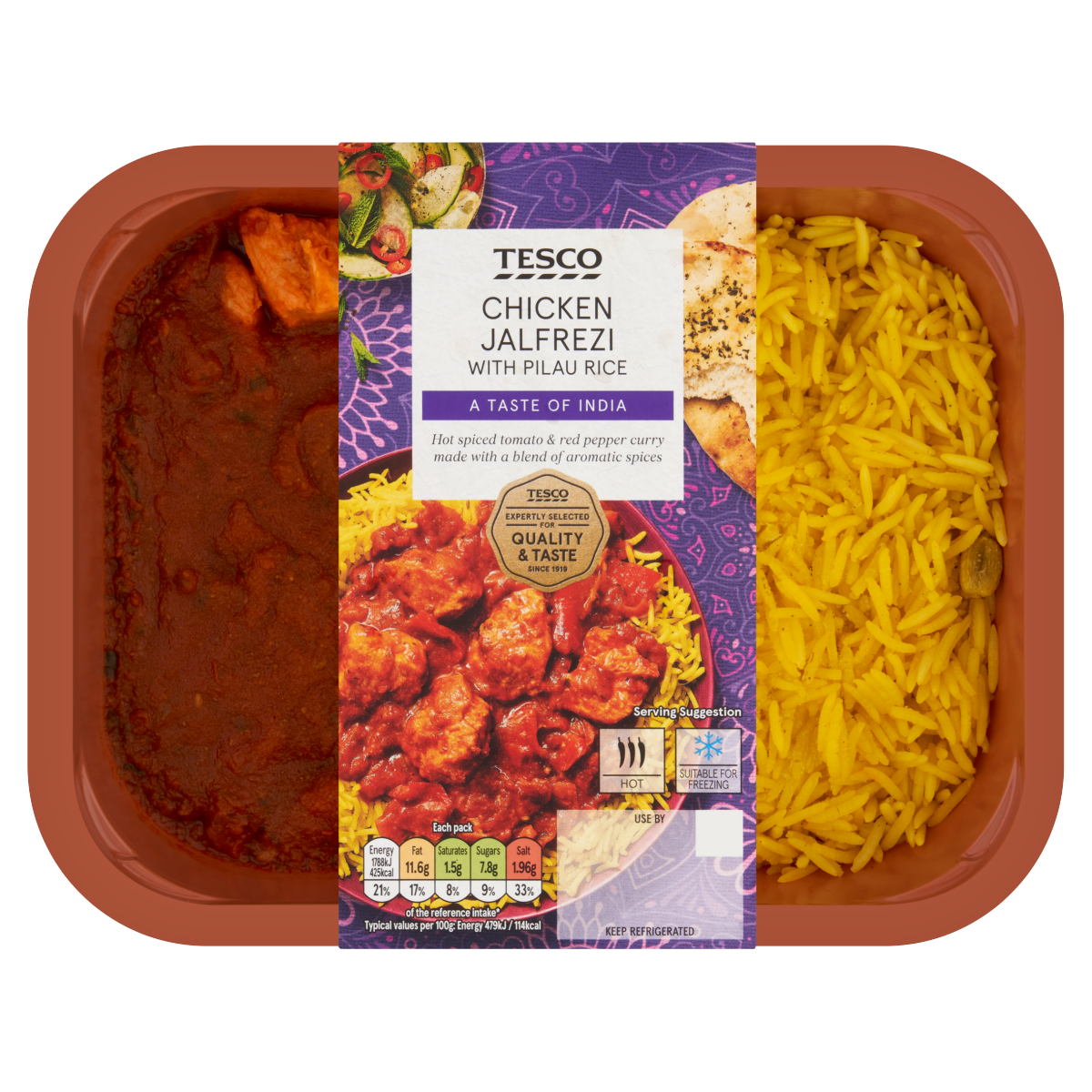 Tesco Chicken Jalfrezi with Pilau Rice 400g