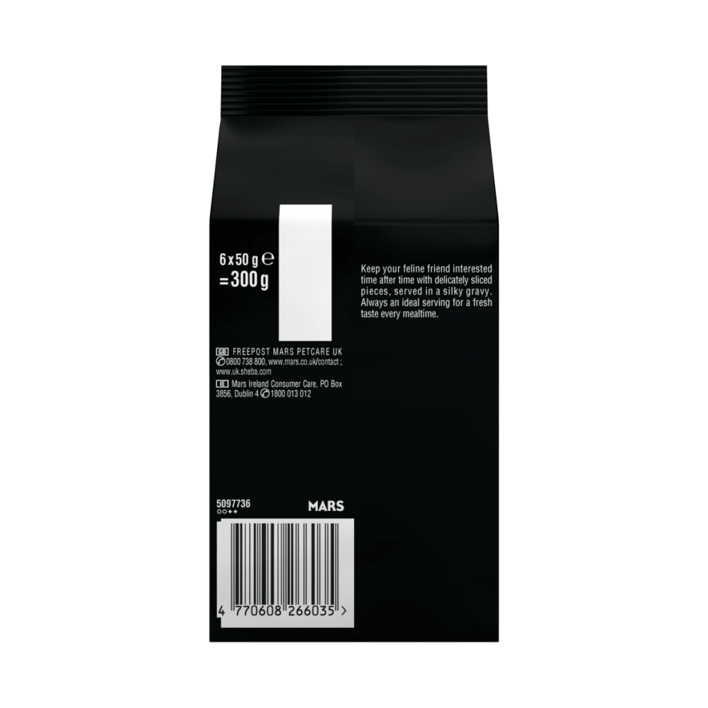 SHEBA® Fresh & Fine Adult Wet Cat Food Tuna and Cod in Gravy 6x50g Pouches