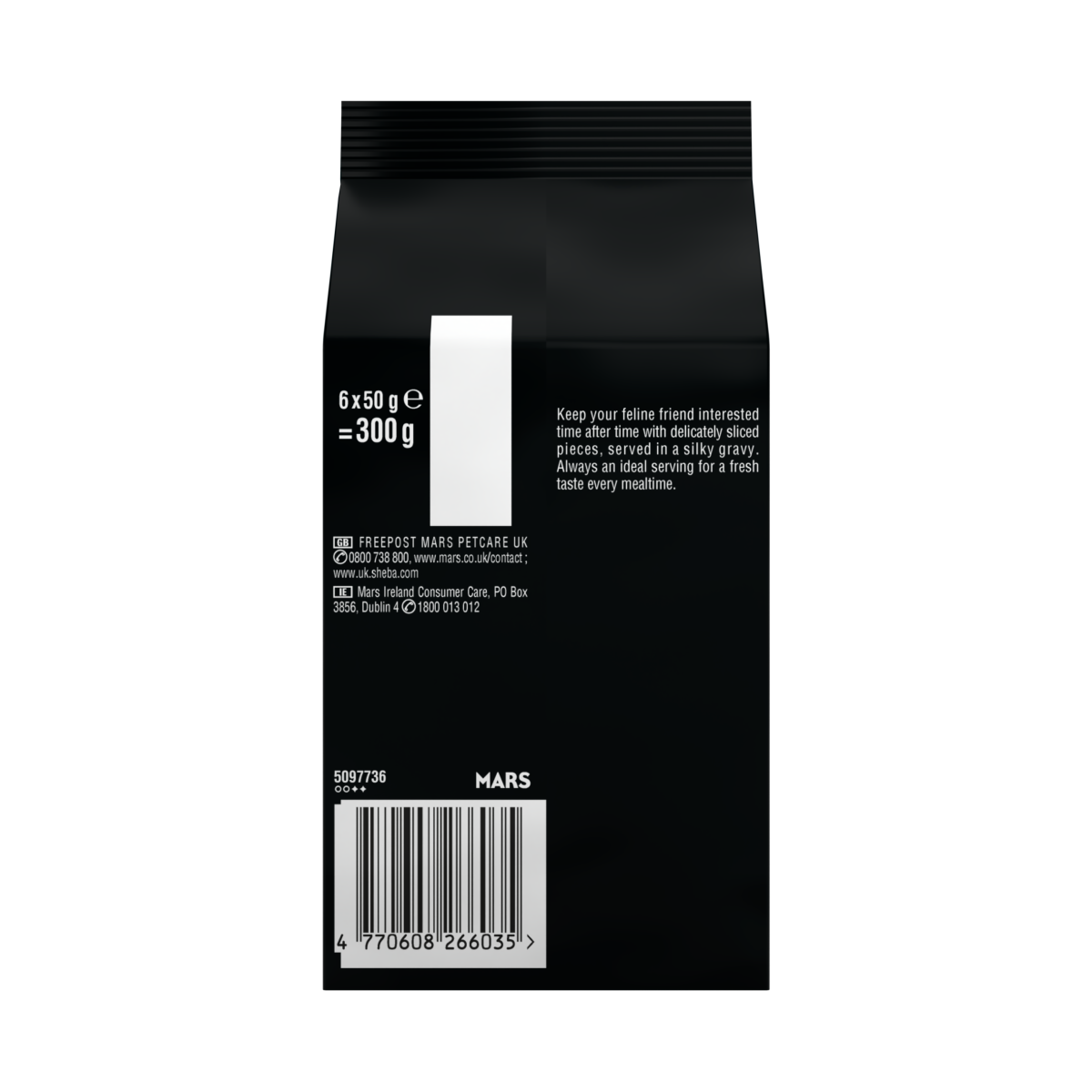 SHEBA® Fresh & Fine Adult Wet Cat Food Tuna and Cod in Gravy 6x50g Pouches