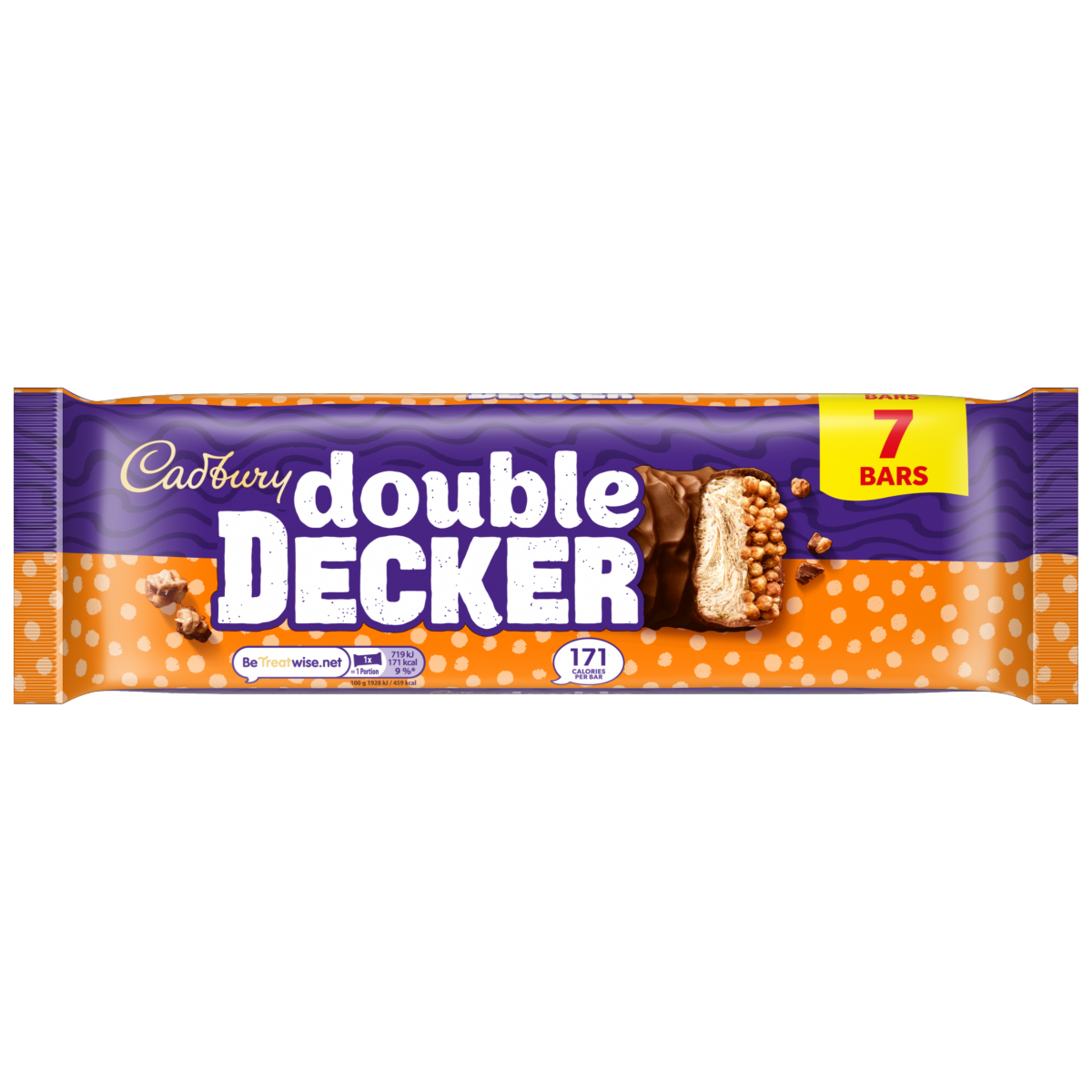 Cadbury Double Decker Chocolate Bar 7 Pack Multipack 261.1g (7 x 37.3g)