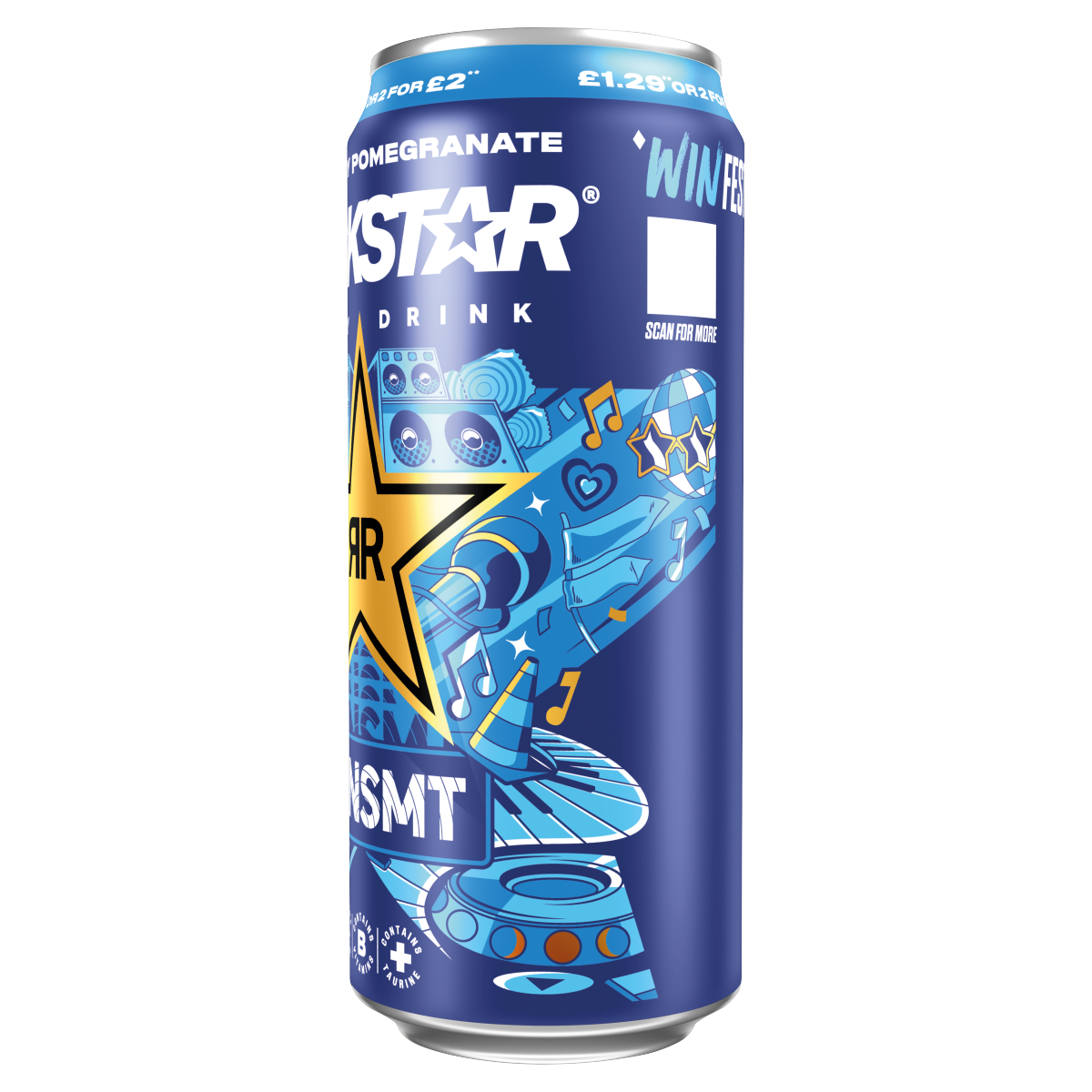 Rockstar Blueberry Pomegranate Acai Energy Drink 500ml