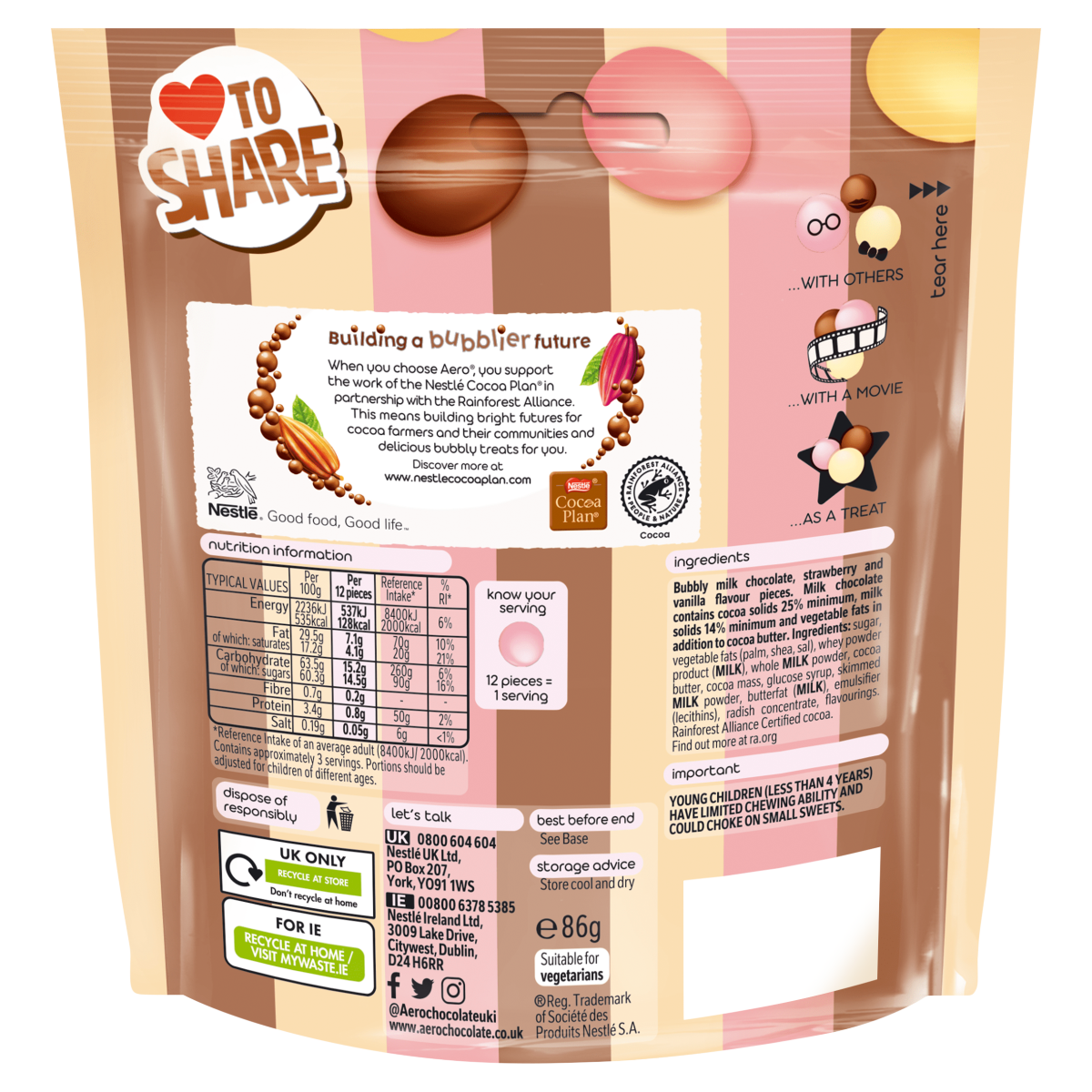 Aero Melts Neapolitan Ice Cream 86g