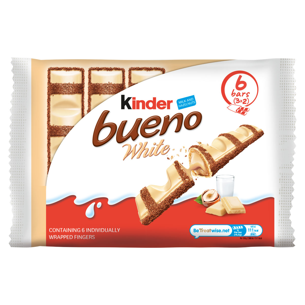 Kinder Milk and Hazelnuts Bueno White Bars 3 x 39g
