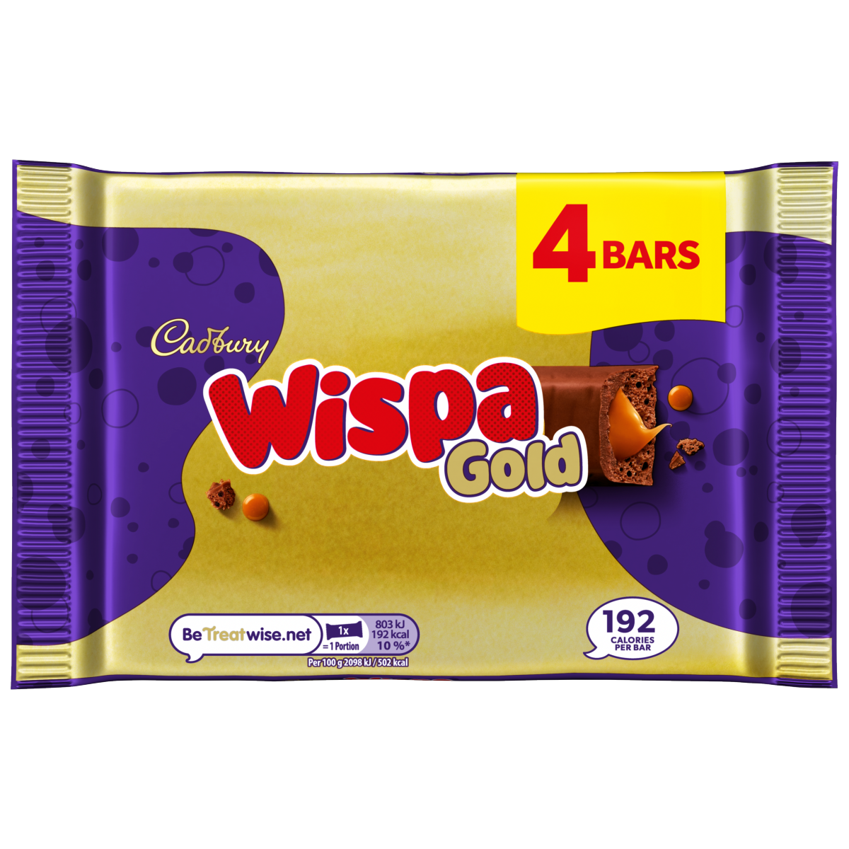 Cadbury Wispa Gold Chocolate Bar 4 Pack Multipack 153.2g (4 x 38.3g)