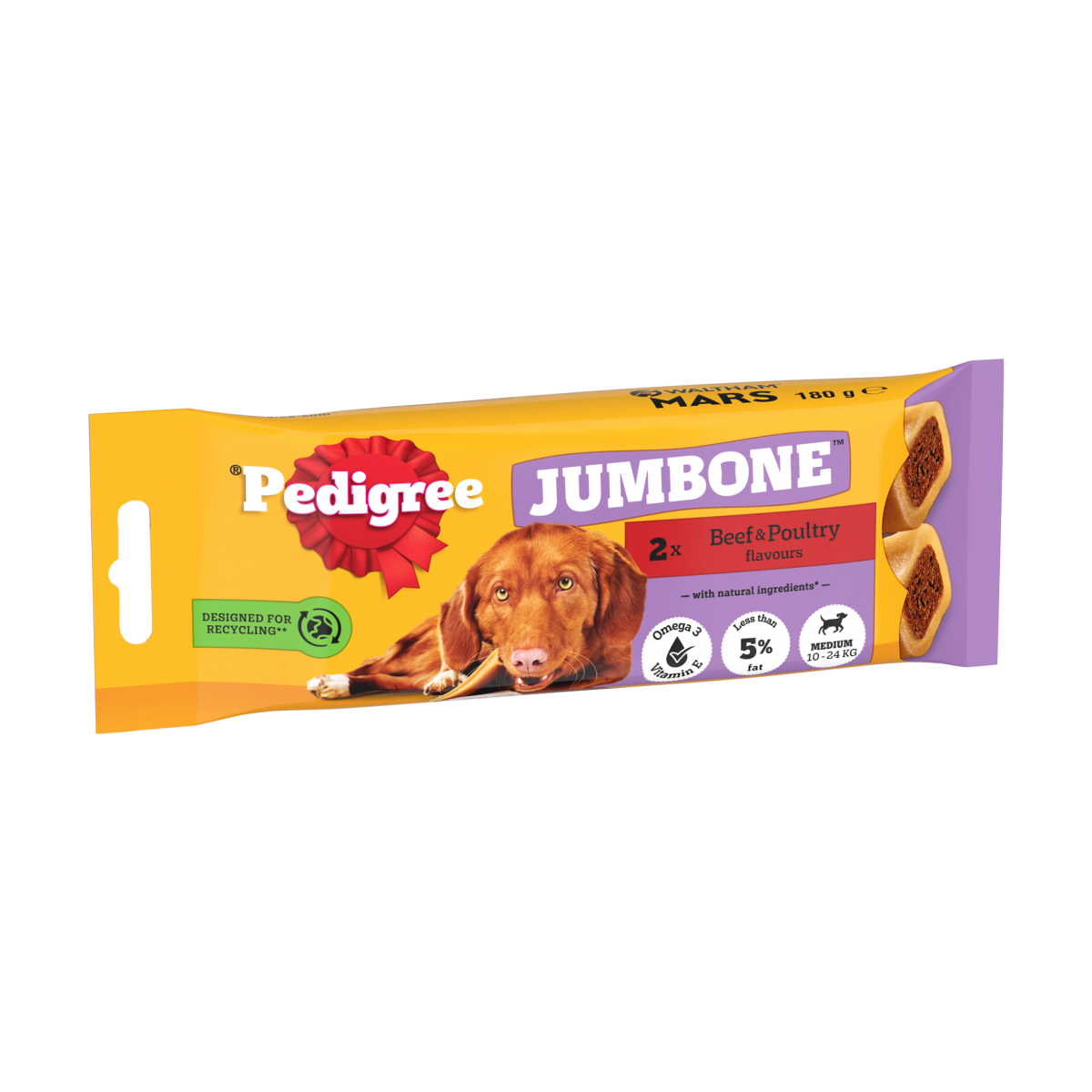 PEDIGREE JUMBONE Medium Dog Treats Beef and Poultry 2 Chews