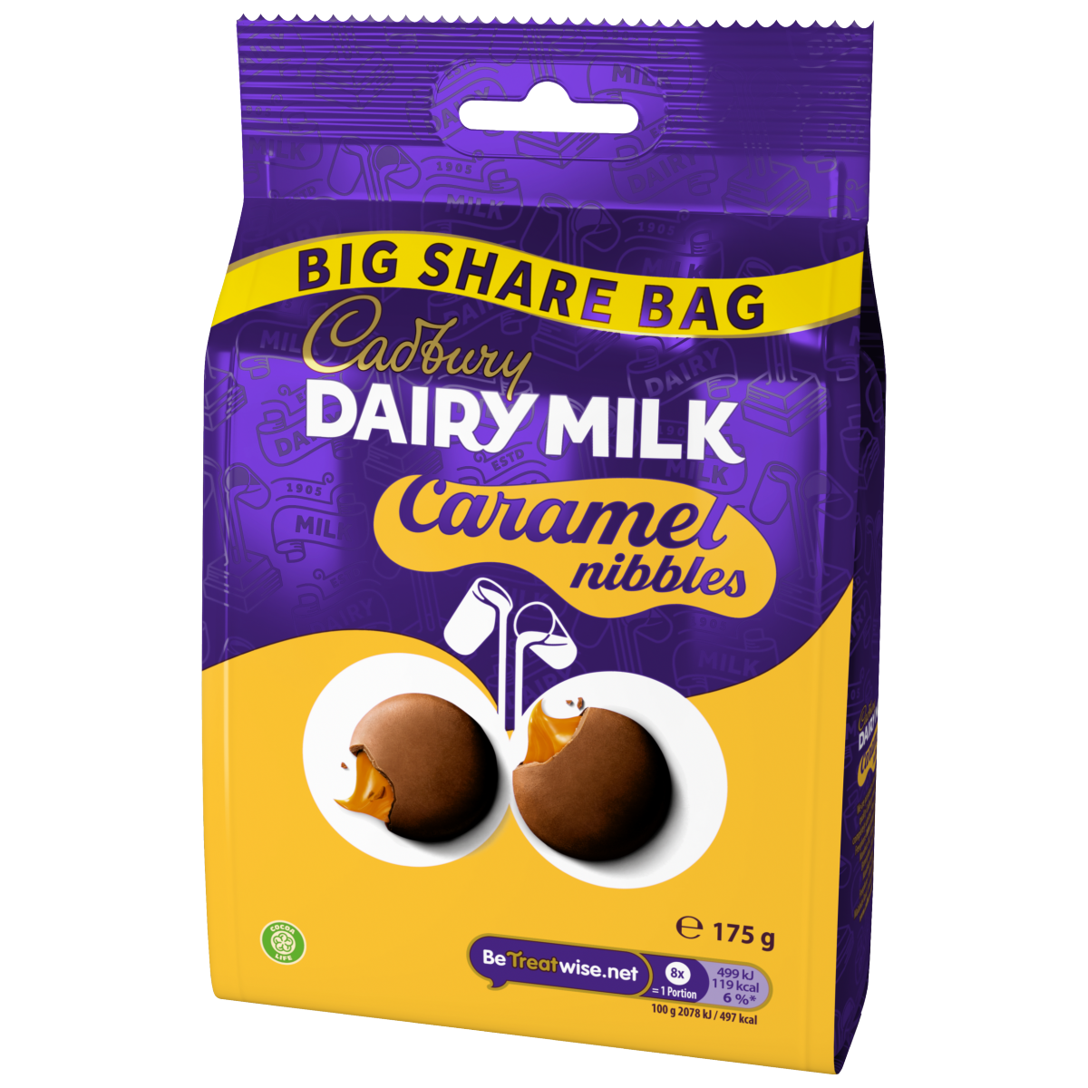 Cadbury Dairy Milk Caramel Nibbles Chocolate Large Sharing Bag 175 g